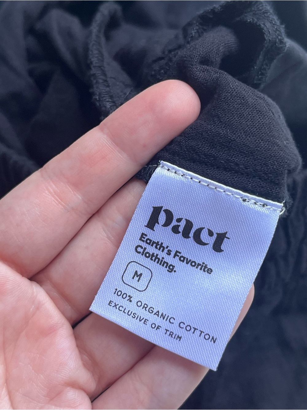 Pact Double Gauze Tapered Pull On Pants 100% Organic Cotton Black Medium - Picture 8 of 11